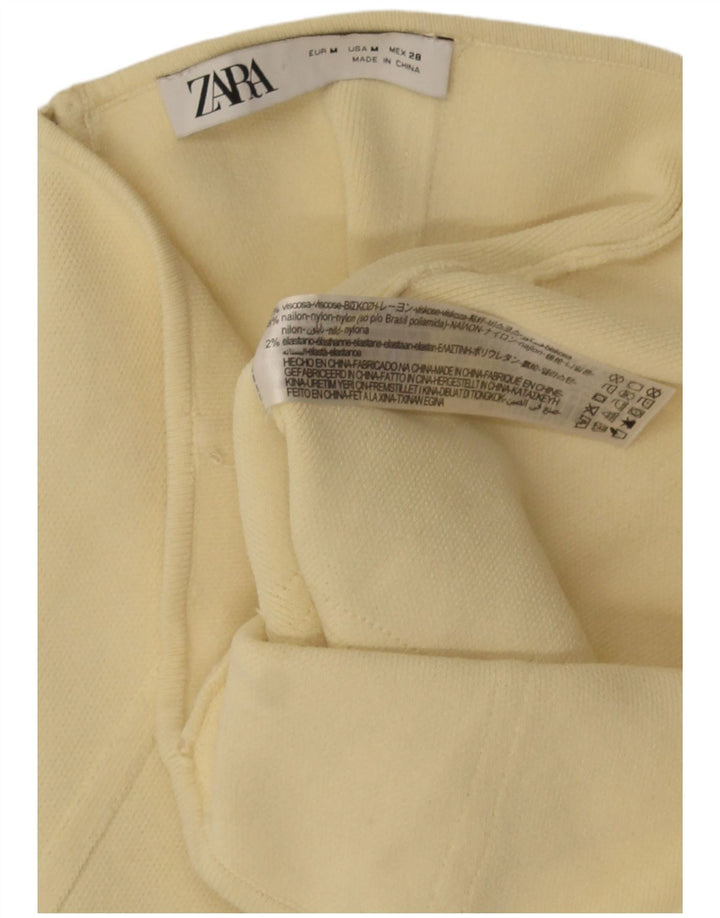 Top espartilho feminino sem alças Zara Reino Unido 12 viscose amarela média