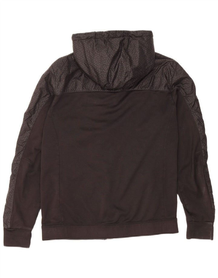 Suéter masculino The North Face com capuz e zíper gráfico pequeno preto geométrico