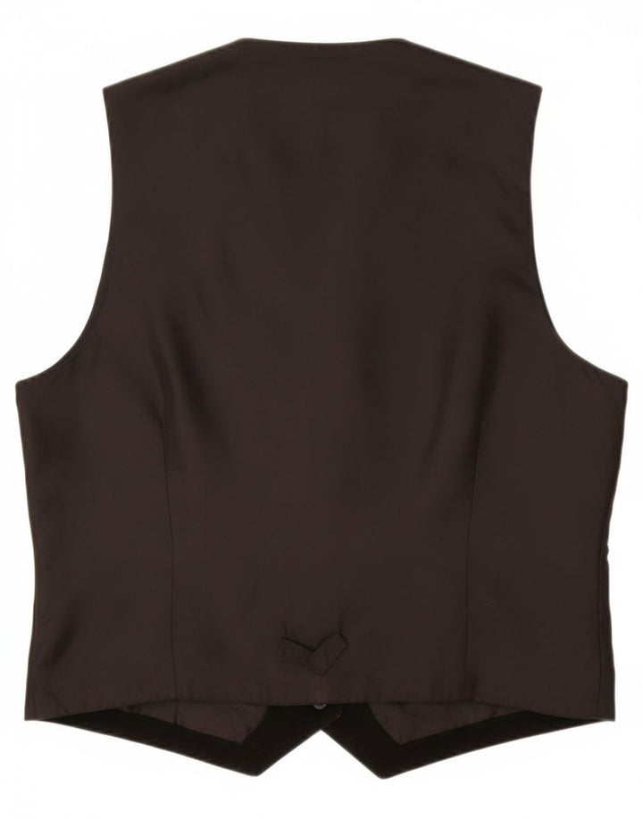 Colete masculino vintage de camurça UK 40 couro preto médio