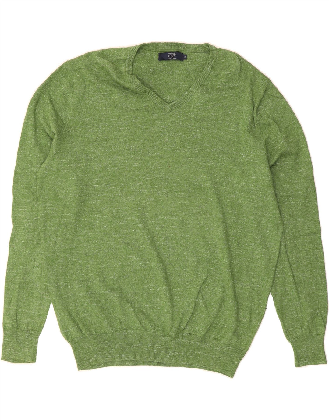 J. CREW Mens V-Neck Jumper Sweater XL Green Cotton Vintage J. Crew and Second-Hand J. Crew from Messina Hembry 