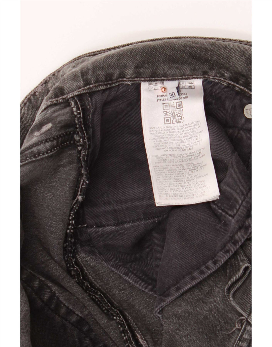 Guess Mens Angels Slim Jeans W30 L32 Cinza Algodão
