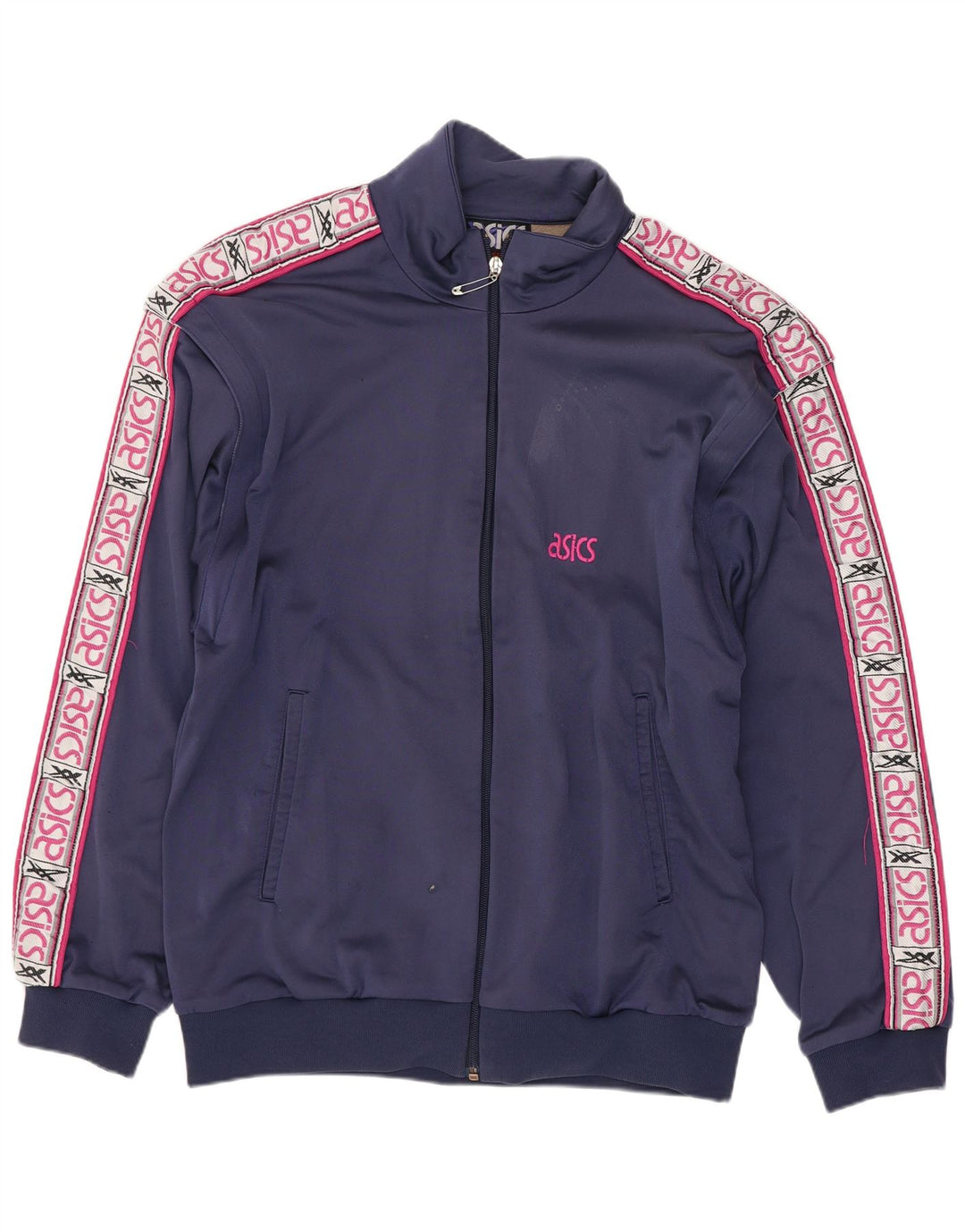 Jaqueta masculina Asics Graphic Tracksuit Top grande bloco colorido azul marinho
