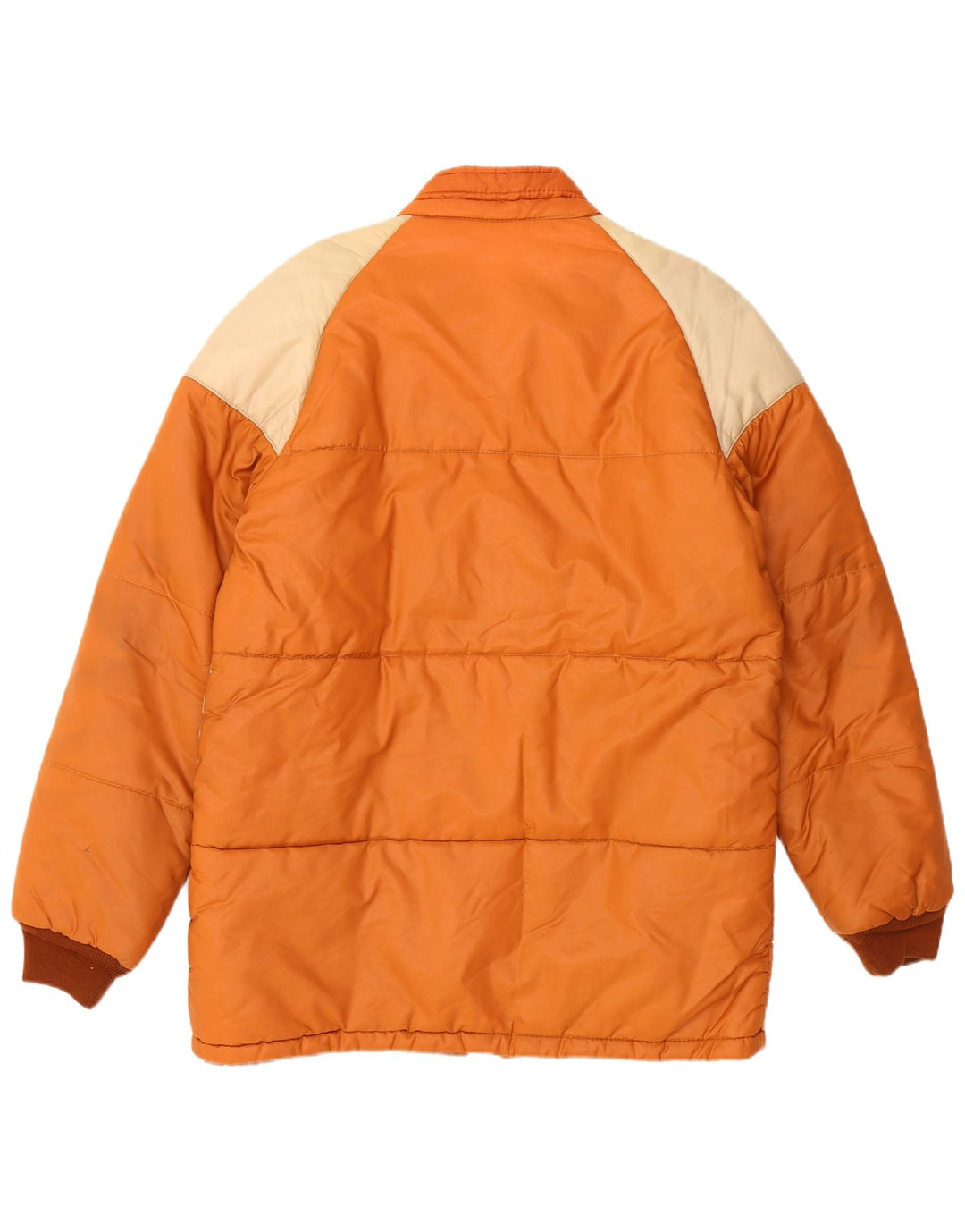 Jaqueta acolchoada masculina VINTAGE IT 52 XL laranja Colourblock poliéster