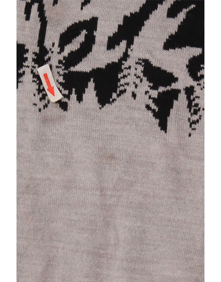 Suéter masculino Marks & Spencer com gola redonda grande bloco colorido cinza