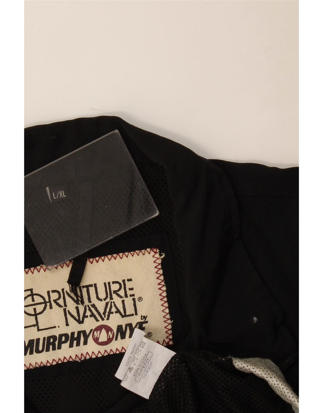 Jaqueta de chuva masculina Murphy & Nye gráfica Reino Unido 40 grande bloco colorido preto de nylon