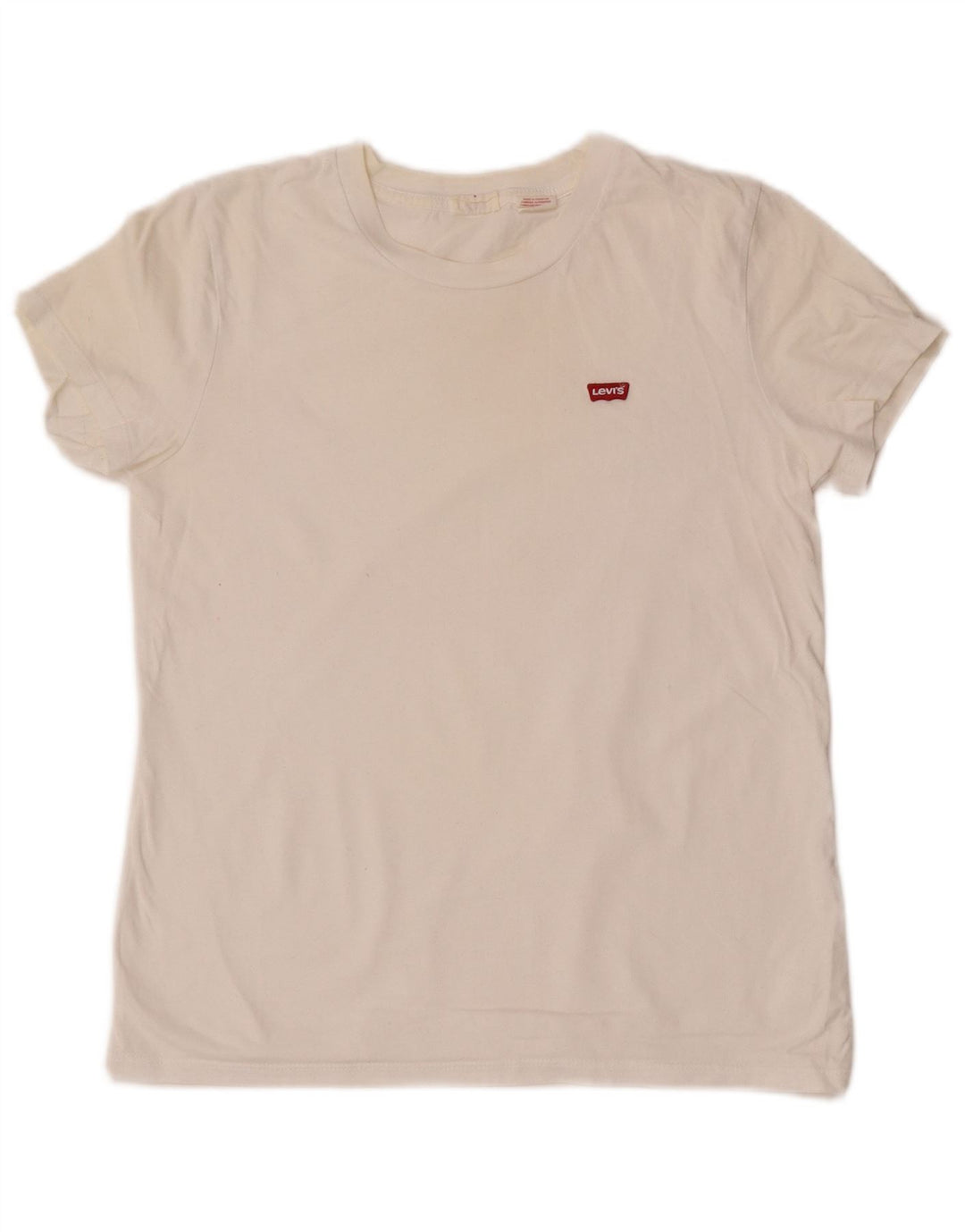 Camiseta feminina gráfica Levi's UK 10 pequena branca