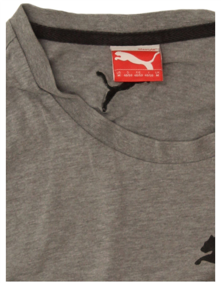 Camiseta masculina Puma Graphic Top cinza médio manchado