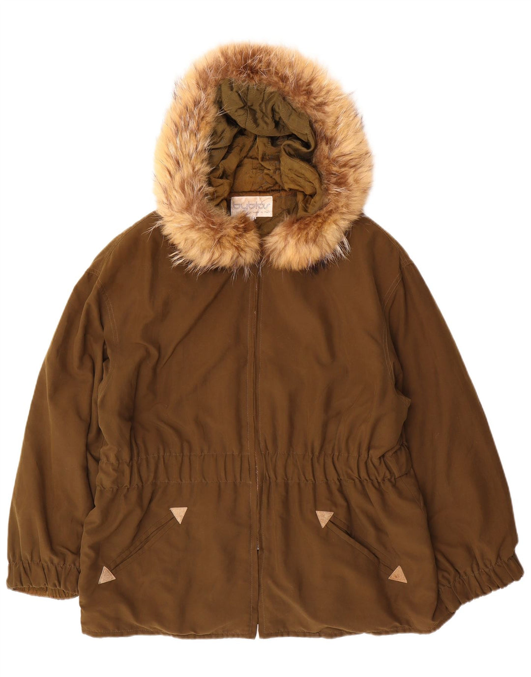 Jaqueta Parka Feminina Byblos com Capuz Oversized IT 44 Poliéster Cáqui Médio