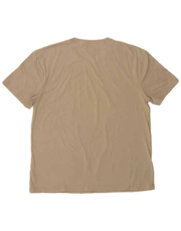 Camiseta masculina Tommy Hilfiger Slim Fit Top 2XL Algodão Bege