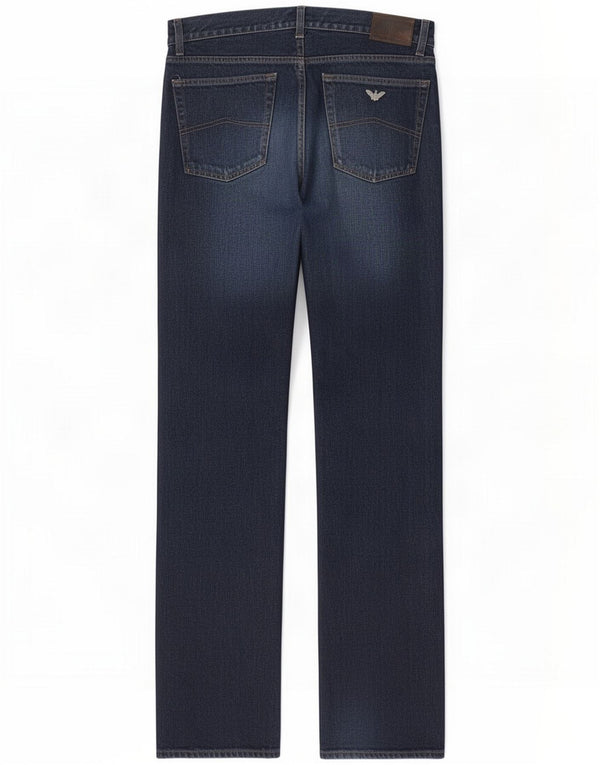 Armani Mens Straight Jeans W33 L32 Azul Algodão
