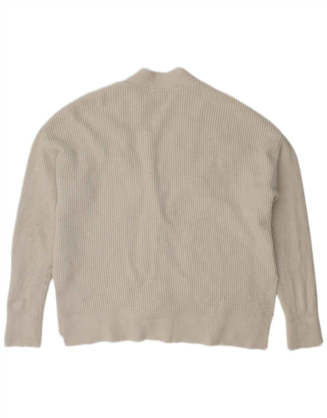 Suéter cardigã feminino grande da Zara Reino Unido 10 viscose branca pequena