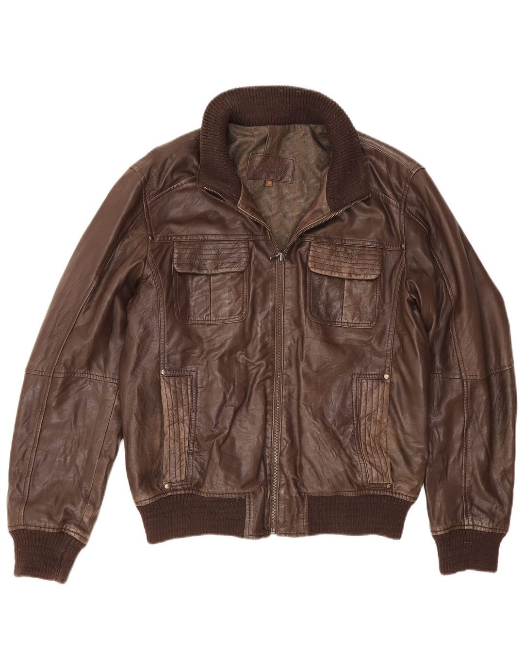 Jaqueta de couro masculina Conbipel IT 50 grande marrom