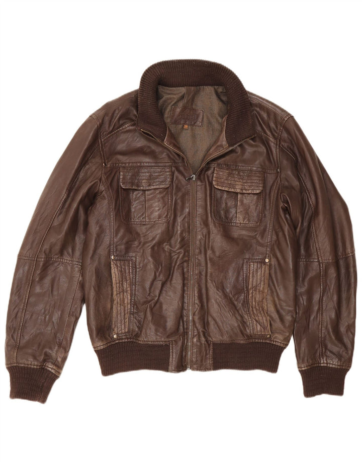 Jaqueta de couro masculina Conbipel IT 50 grande marrom