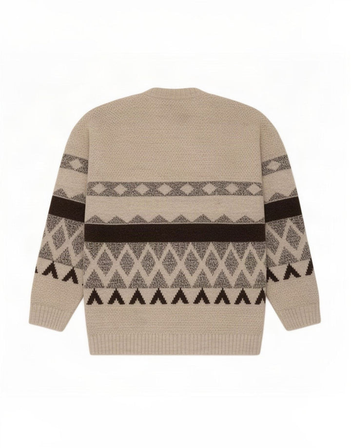 Suéter Cardigan Masculino Conbipel XL Bege Geométrico