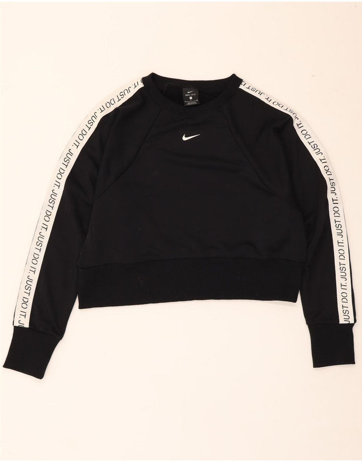 Moletom feminino Nike Crop Graphic Oversized Jumper UK 10 Pequeno Preto