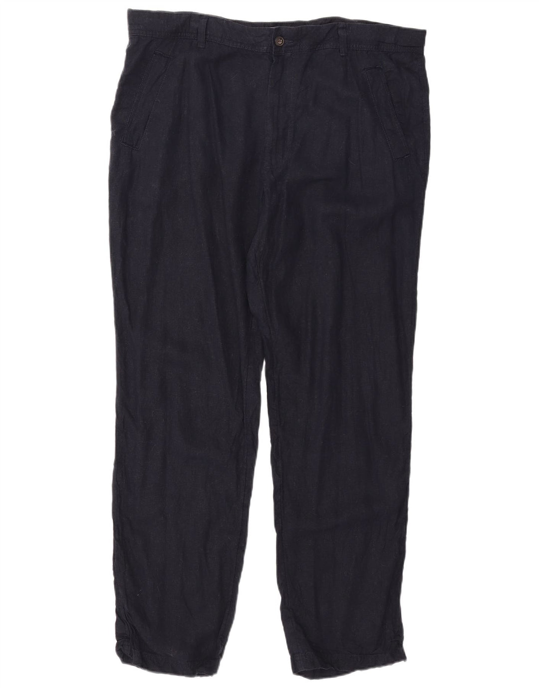 Calça chino feminina Marks & Spencer cônica regular W40 L31 azul marinho