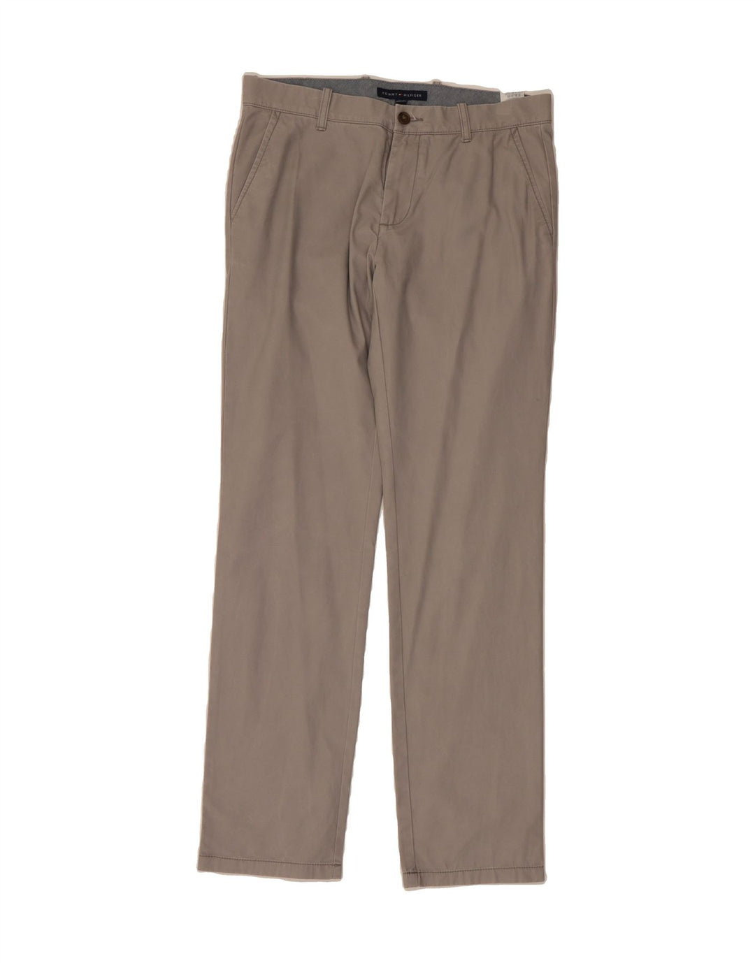 TOMMY HILFIGER Mens Straight Chino Trousers W32 L34 Grey Cotton Vintage Tommy Hilfiger and Second-Hand Tommy Hilfiger from Messina Hembry 