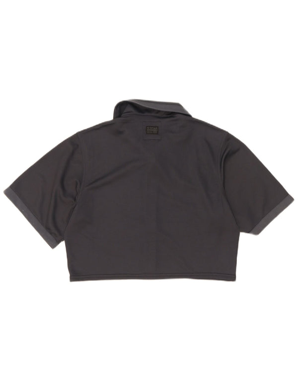 Blusa feminina G-Star de manga curta com corte oversized Reino Unido 10 cinza pequeno