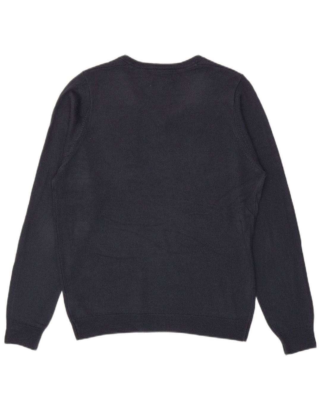 Suéter masculino Marks & Spencer com decote em V médio azul marinho acrílico