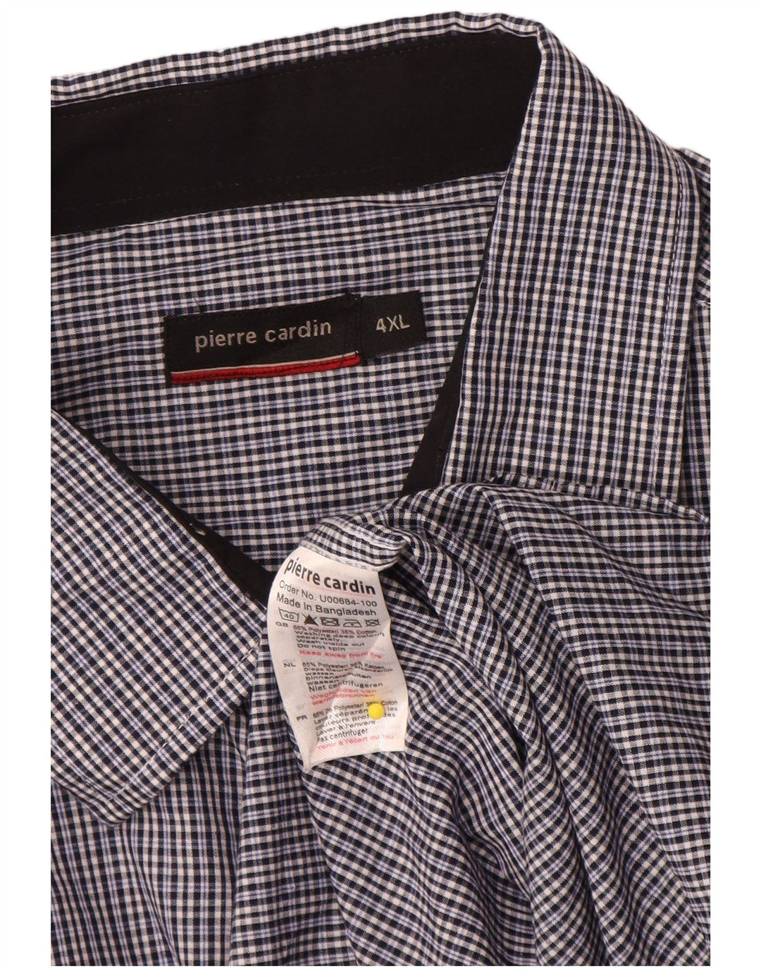 Camisa masculina PIERRE CARDIN 4XL poliéster guingão azul marinho