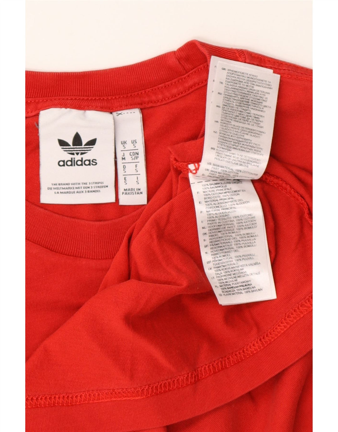 Adidas Mens T-Shirt Top Pequeno Algodão Vermelho