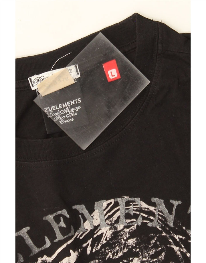 Camiseta masculina Zu Elements gráfica grande preta
