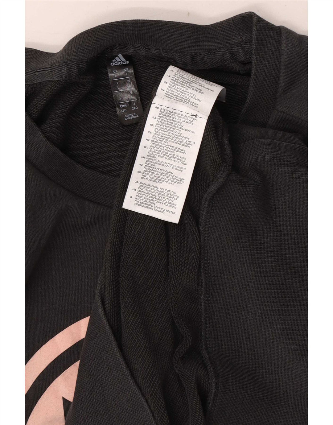 Adidas masculino gráfico regular ajuste moletom jumper grande algodão cinza