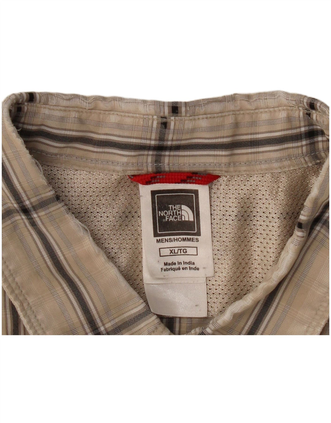 Camisa masculina de manga curta The North Face XL bege xadrez poliéster