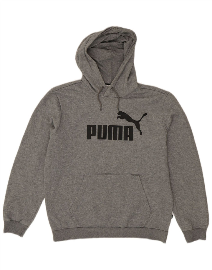 PUMA Mens Graphic Hoodie Jumper Médio Algodão Cinza