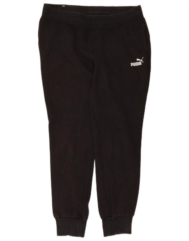 Calça de treino feminina Puma Joggers UK 14 grande poliéster preto