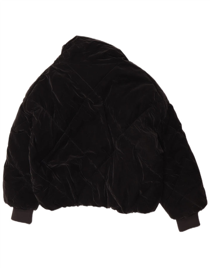 Jaqueta acolchoada superdimensionada feminina Zara UK 10 pequena poliuretano preto