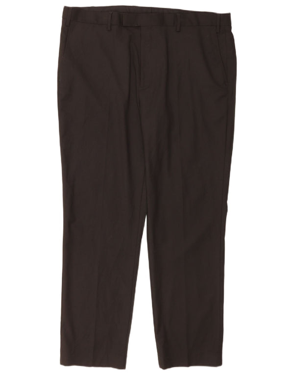 Marks & Spencer Mens Regular Fit Suit Trousers W40 L31 Black Polyester