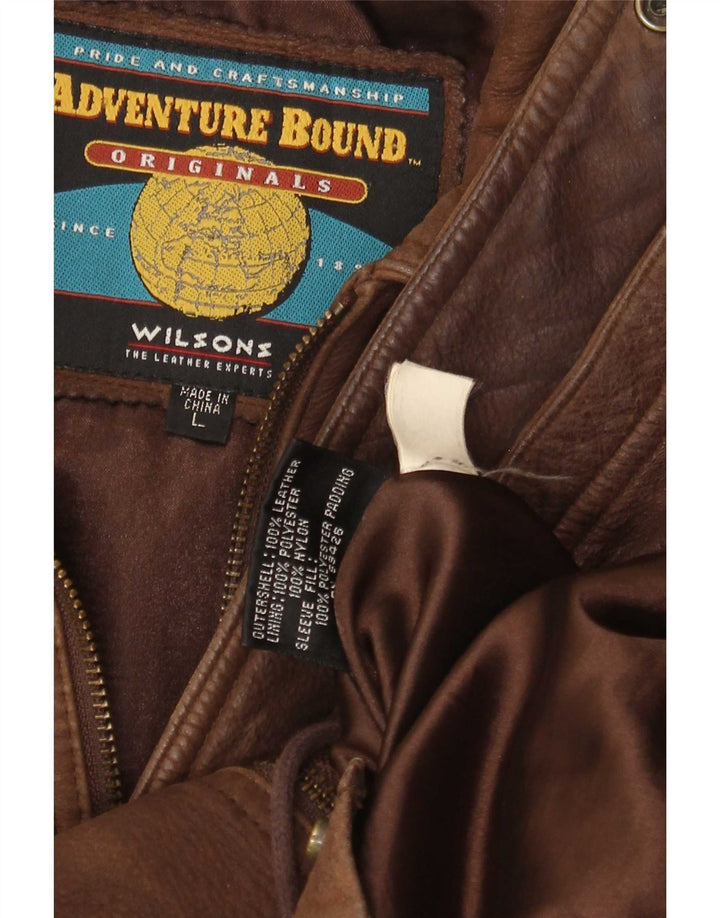 Casaco de couro masculino Wilsons UK 40 grande marrom