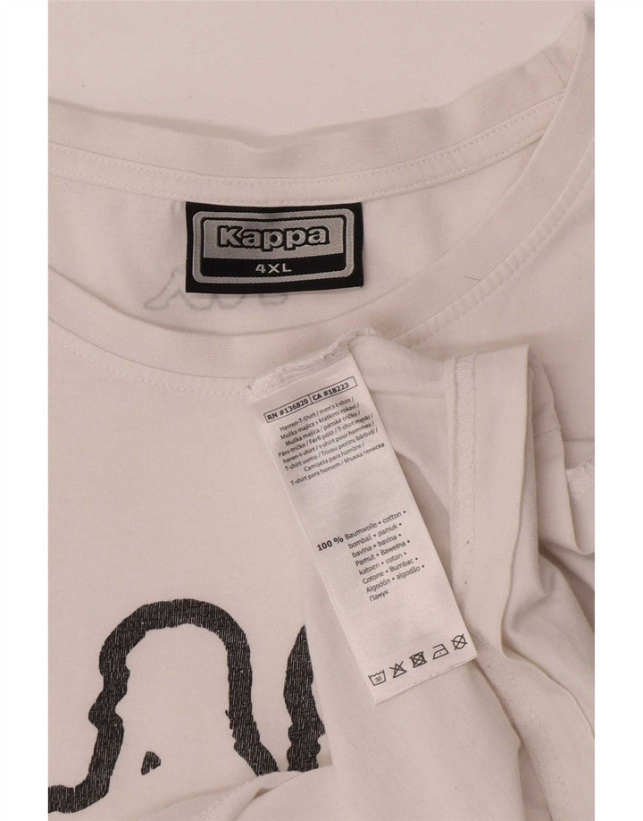 Camiseta gráfica masculina Kappa Top 4XL algodão branco