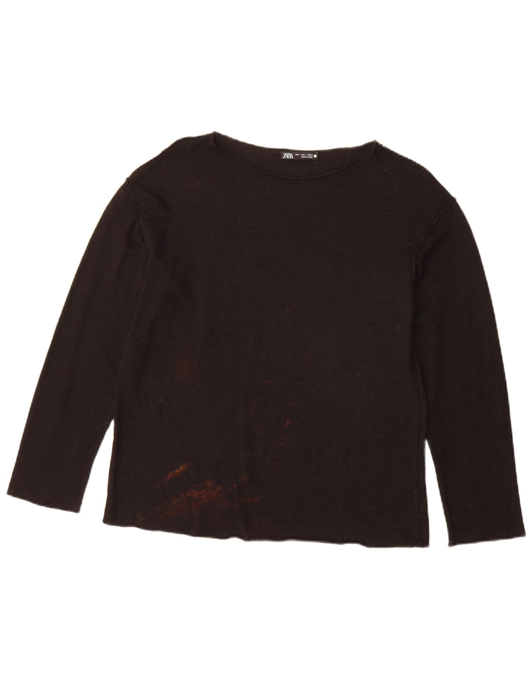 Zara Womens Oversized Top Manga Longa Reino Unido 10 Pequeno Preto