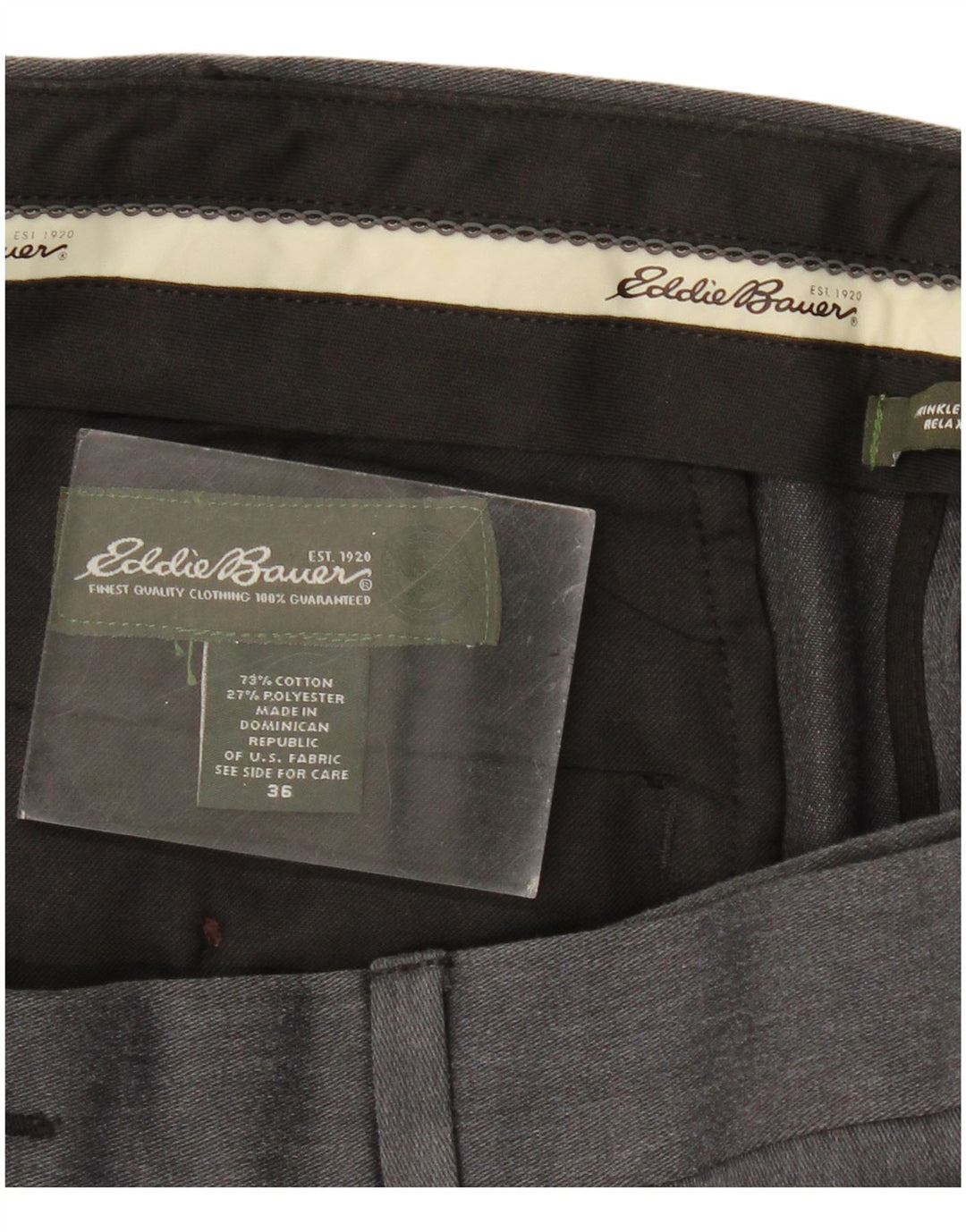Calça Chino Masculina Eddie Bauer W36 L31 Cinza Clássico