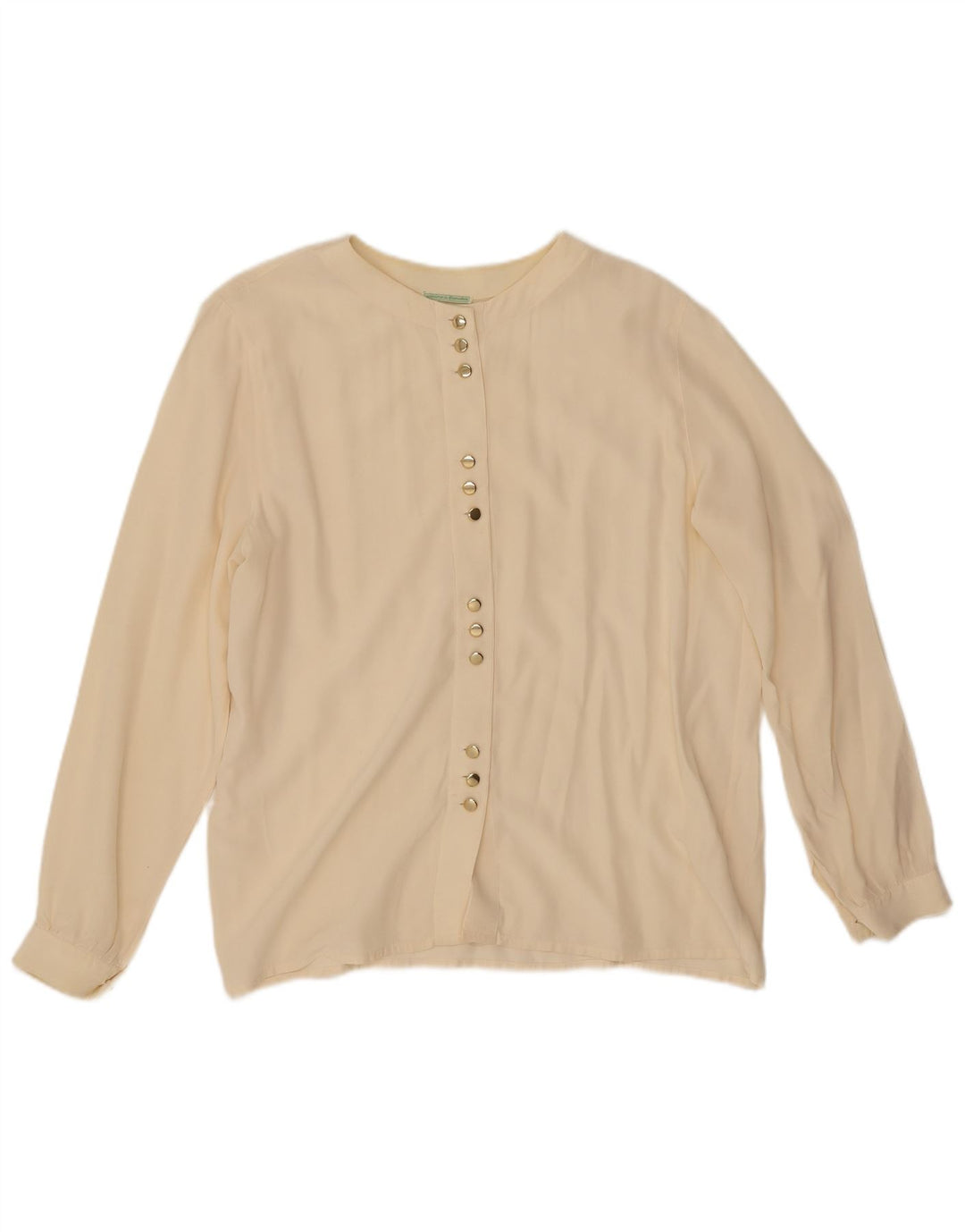 Blusa feminina vintage UK 14 seda branca média