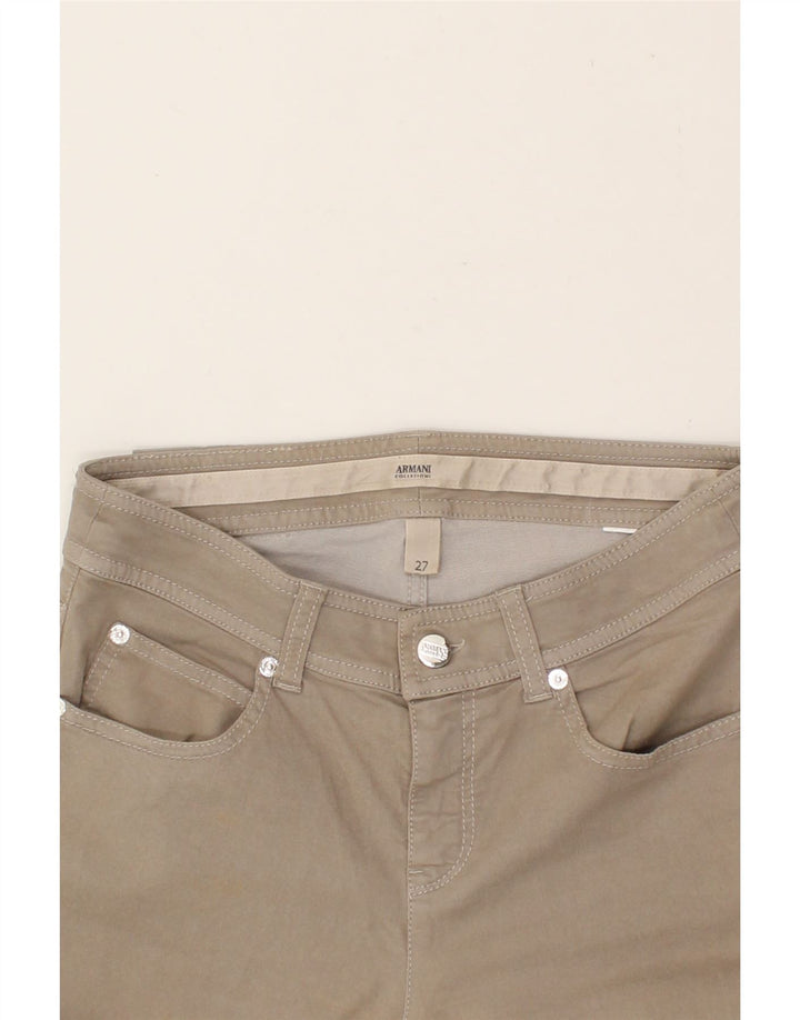 ARMANI Womens Slim Casual Trousers W27 L31  Beige Cotton Vintage Armani and Second-Hand Armani from Messina Hembry 