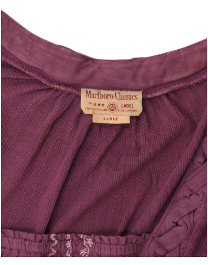 Top feminino Marlboro Classics manga comprida UK 14 grande roxo