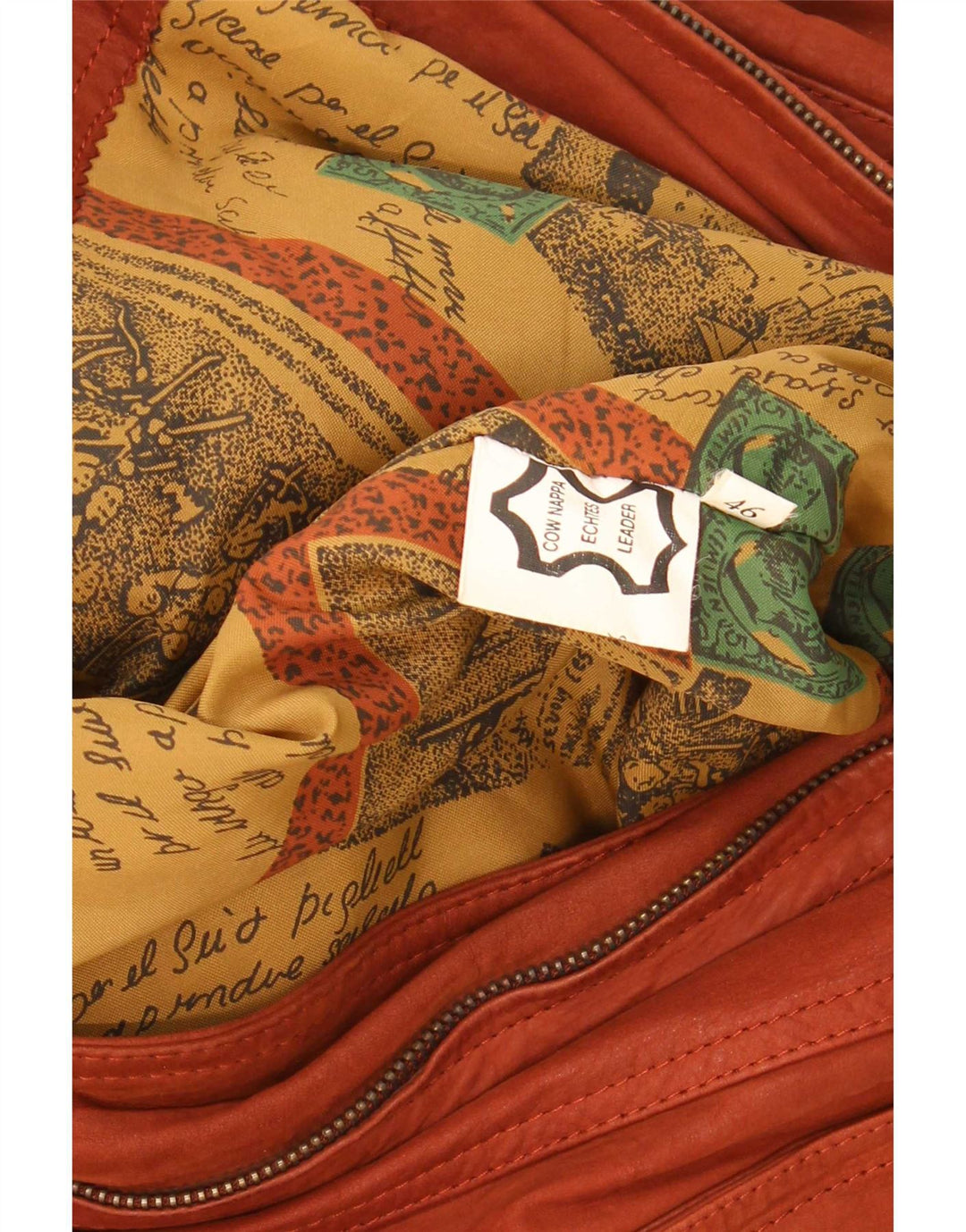 Jaqueta de couro masculina vintage IT 46 pequena marrom