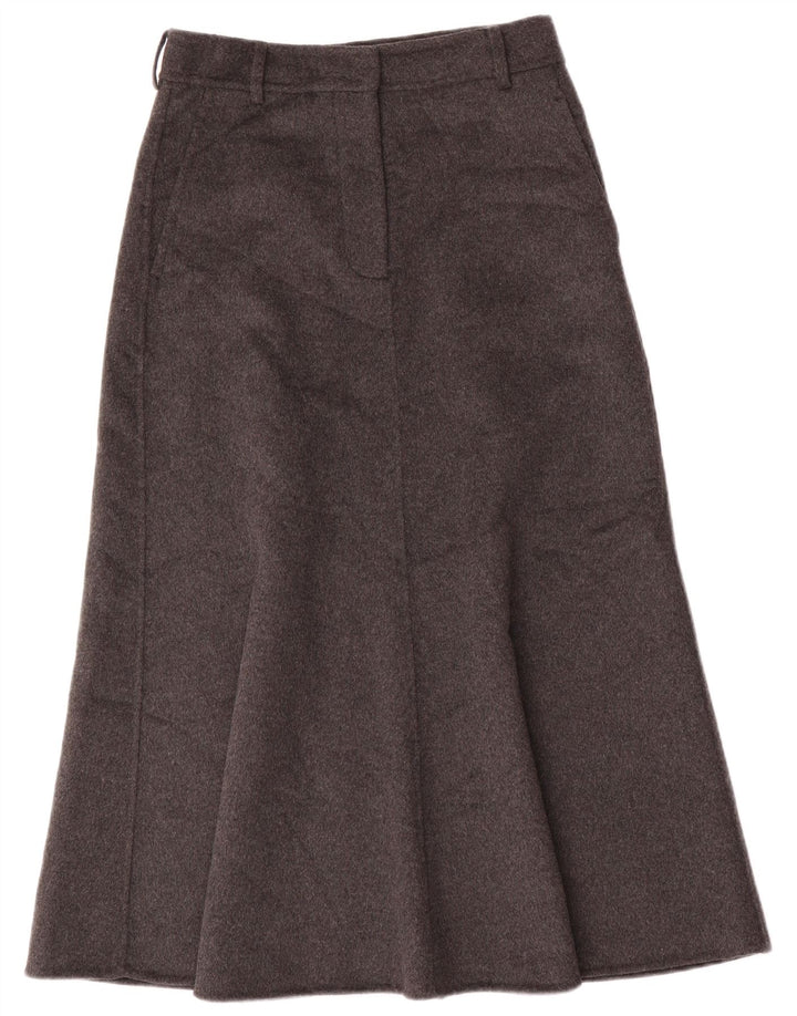 Zara Saia feminina Maxi A-Line pequena W28 lã cinza