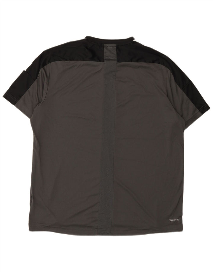 Camiseta masculina Adidas Top XL cinza colorblock poliéster