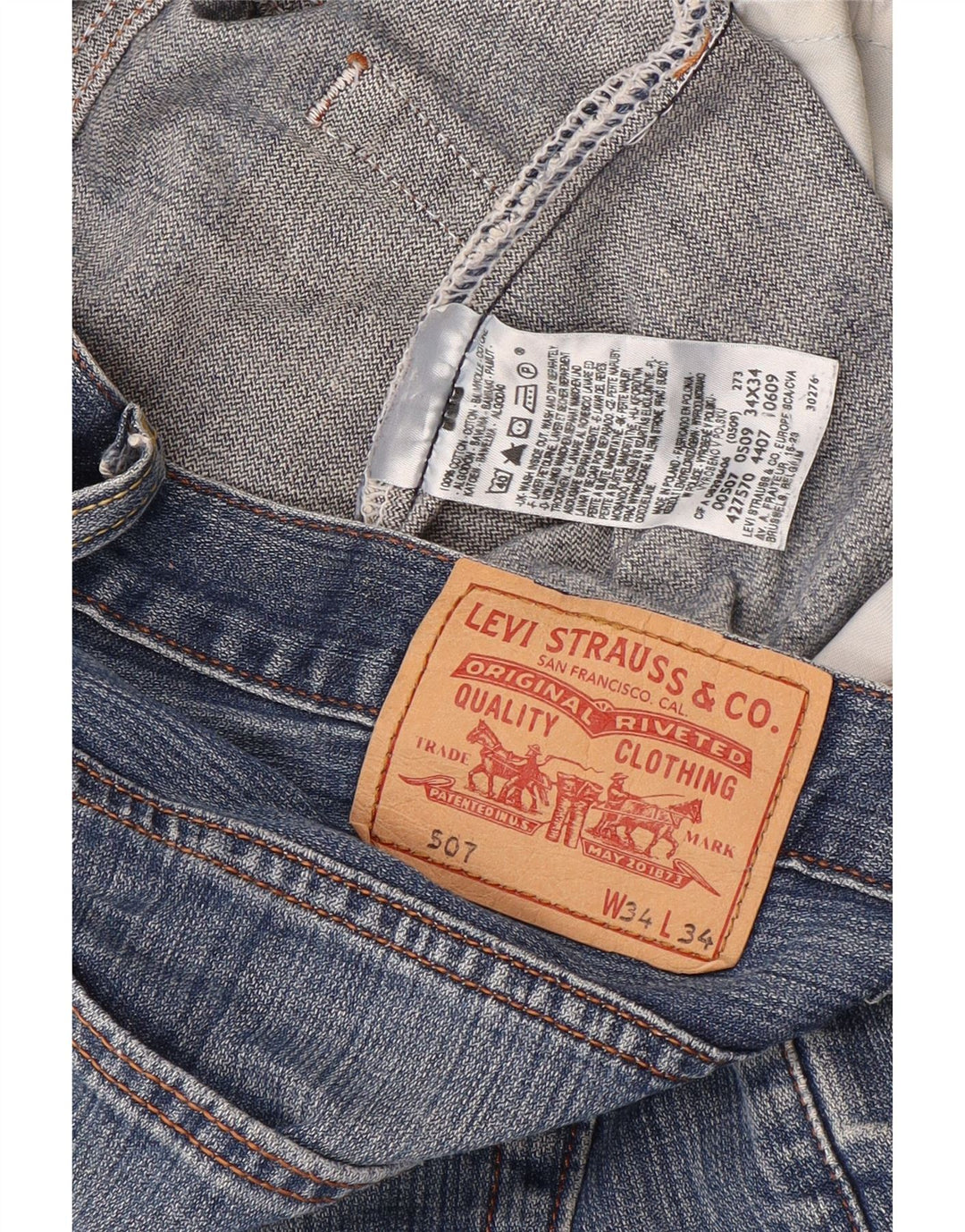 LEVI'S Masculino 507 Shorts Jeans W34 Grande Algodão Azul