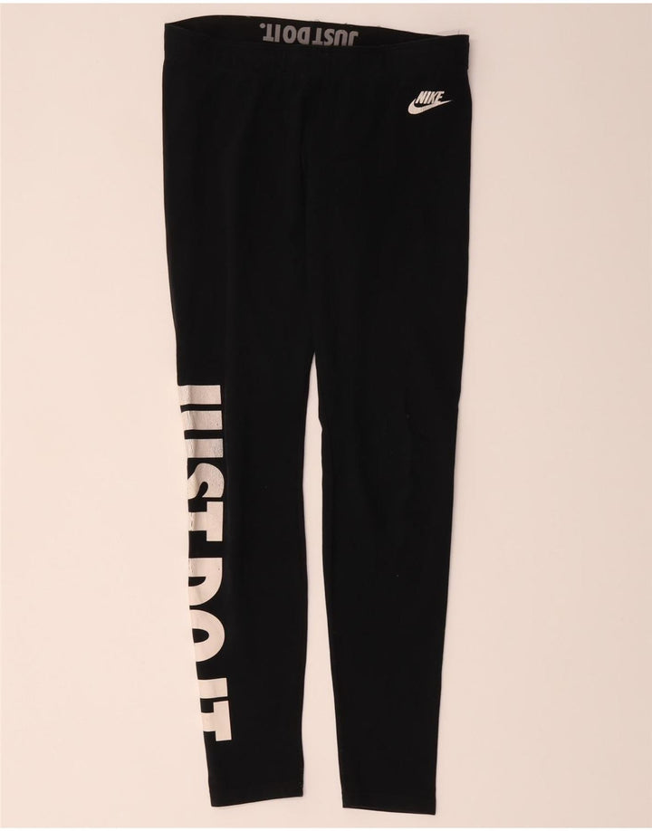 Leggings Nike Femininas Graphic UK 12 Médio Algodão Preto