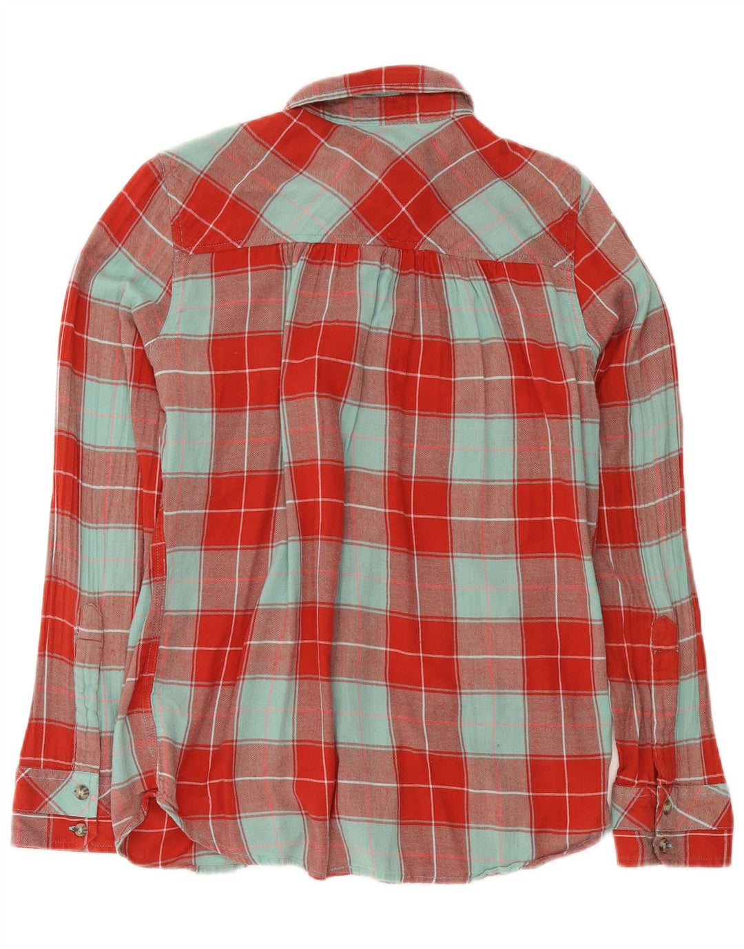 Camisa feminina de flanela Hurley Reino Unido 14 algodão xadrez vermelho médio