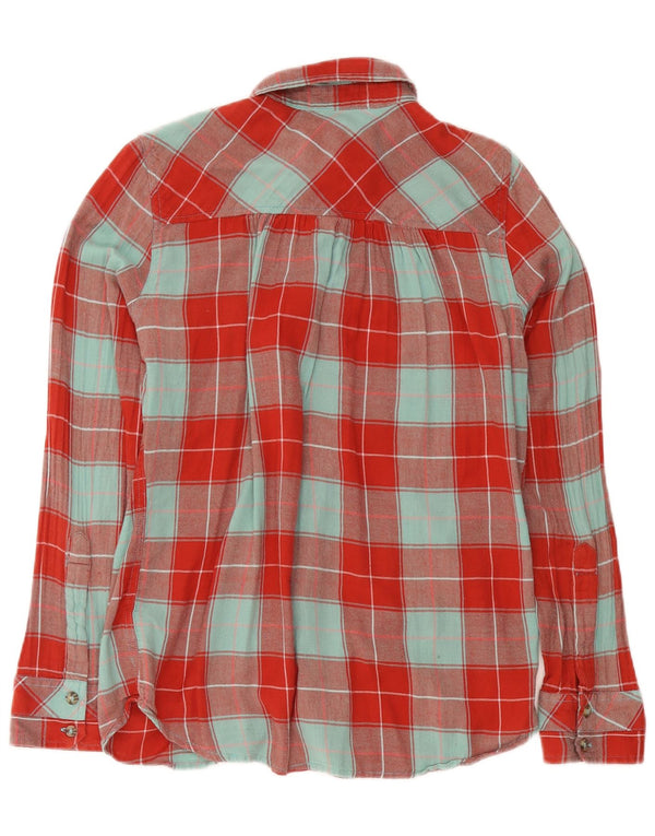 Camisa feminina de flanela Hurley Reino Unido 14 algodão xadrez vermelho médio