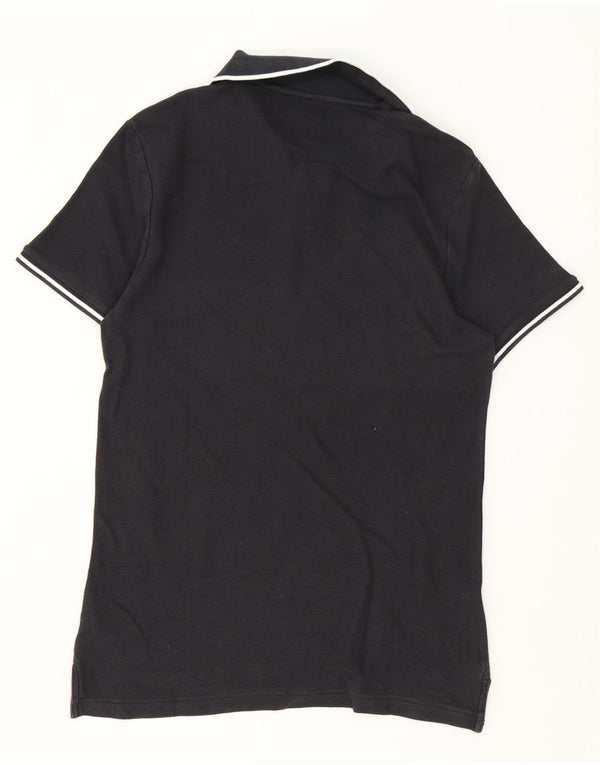 Camisa polo masculina Nike média listrada preta de algodão