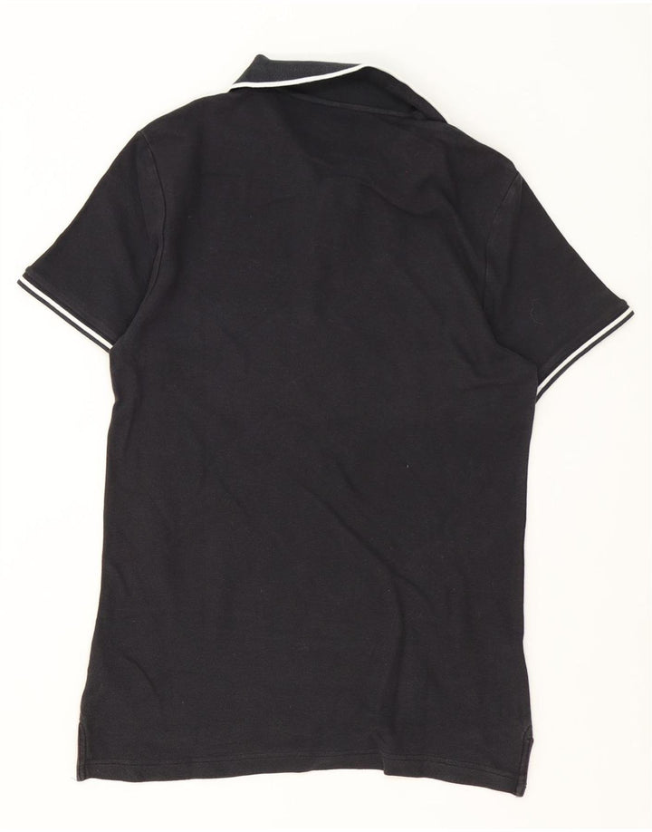 Camisa polo masculina Nike média listrada preta de algodão