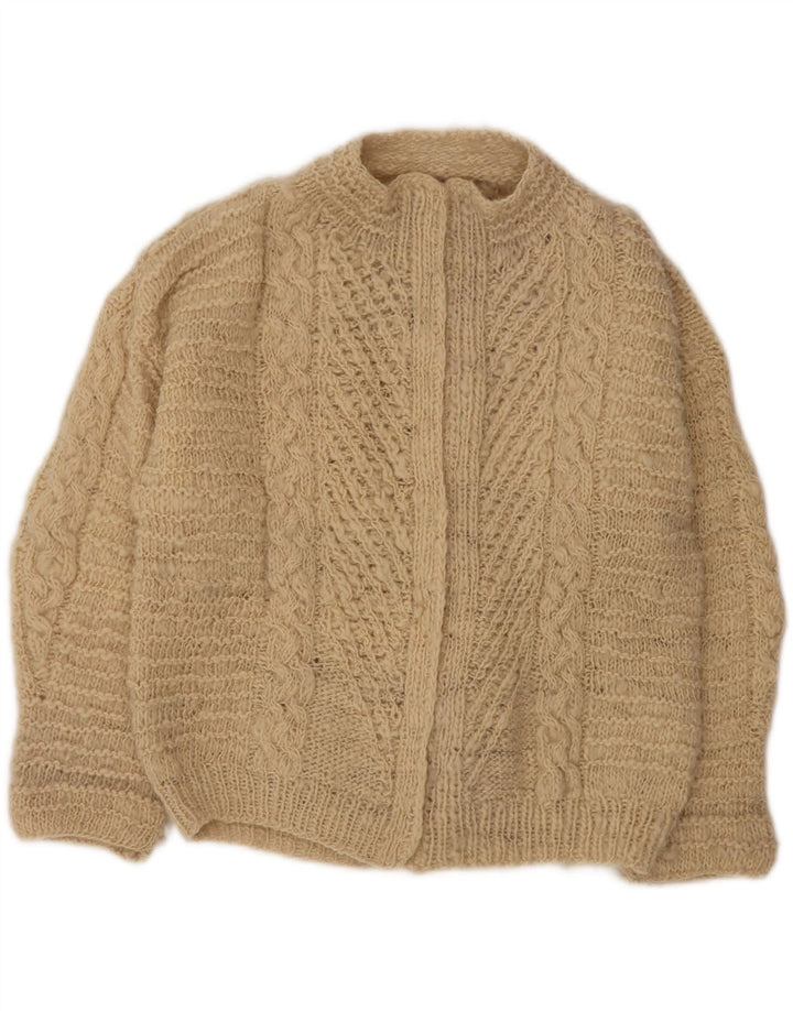 Suéter cardigã aberto feminino VINTAGE UK 18 XL bege