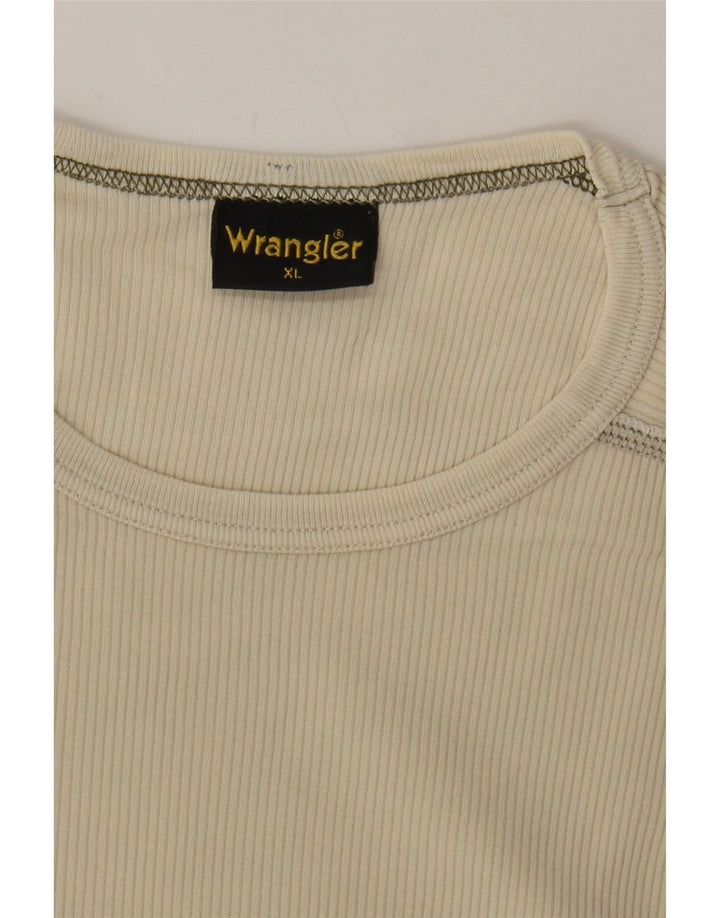 WRANGLER Womens T-Shirt Top UK 18 XL Beige Cotton Vintage Wrangler and Second-Hand Wrangler from Messina Hembry 